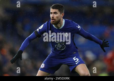 London, England, 27. Dezember 2022. Jorginho of Chelsea während des Premier League-Spiels auf der Stamford Bridge, London. Das Bild sollte lauten: Paul Terry/Sportimage Stockfoto