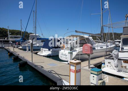 Bootsanleger von Pittwater Sydney Stockfoto