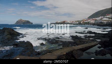 Garachico Stadt am Ufer der vulkanischen Kanarischen Insel Teneriffa, Spanien Stockfoto