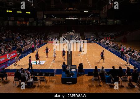 Adelaide, Australien. 28. Dezember 2022. Adelaide, Südaustralien, Dezember 28. 2022: Ein Blick in die Arena während des Spiels Cygnett WNBL zwischen Adelaide Lightning und Bendigo Spirit in der Adelaide Arena in Adelaide, Australien. (NOE Llamas/SPP) Guthaben: SPP Sport Press Photo. Alamy Live News Stockfoto