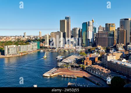 Sydney. New South Wales. Australien. Luftaufnahme des Central Business District (CBD) und Circular Quay Stockfoto