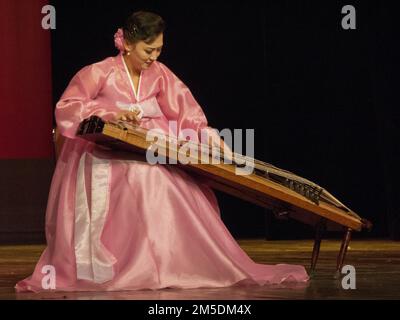 Nordkoreanische Balletttänzer und Musiker in Pjöngjang, Nordkorea Stockfoto