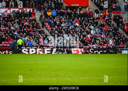 Blackburn Rovers Spieler feiern die Führung gegen Sunderland AFC bei der EFL-Meisterschaft. Stockfoto