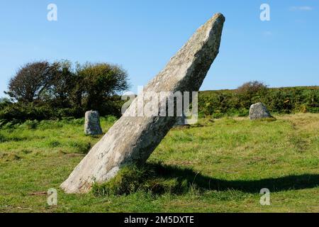 Boscawen-UN Steinkreis in West Cornwall, Großbritannien - John Gollop Stockfoto