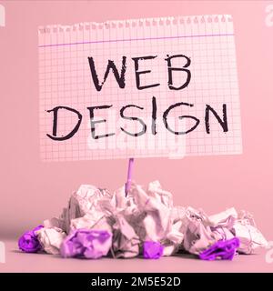 Konzeptionelle Bildunterschrift Webdesign. Business Showcase, der für die Produktion und Pflege von Websites verantwortlich ist Stockfoto