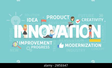 Illustration des Innovationskonzepts. Kreativität, Verbesserung und Ideen. Stock Vektor