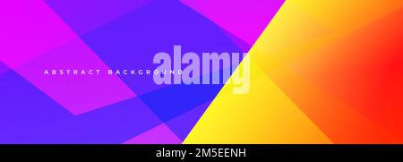 Farbenfrohes, abstraktes, modernes breites Banner mit geometrischen Formen. Farbiger abstrakter Hintergrund. Vektordarstellung. Stock Vektor