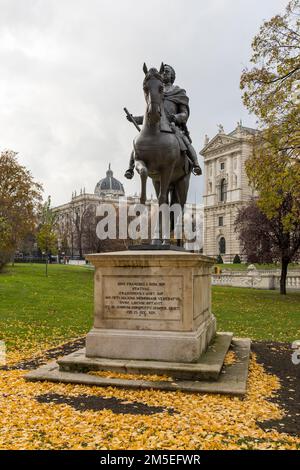 Statue von Franz I. Stephan von Lothringen (Franz I., Franz I., Kaiser des Heiligen Römischen Reiches), Wien, Österreich Stockfoto