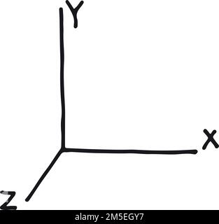 Symbol für mathematische Koordinatenachse. Bildungs- und Wissenschaftssymbol Stock Vektor