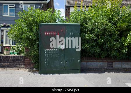 Pannenhilfe BT-Telefon Breitband-Schrank Kent England UK Stockfoto