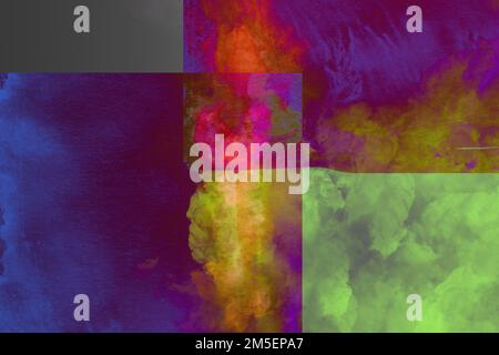 Abstrakter, leicht abwischbarer Rauch auf rosa-orangefarbenem, magentarotem Hintergrund mit Farbverlauf. Stockfoto