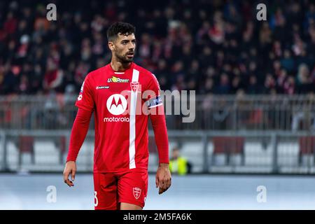 Monza, Italien. 28. Dezember 2022. Pablo Married von AC Monza wurde während des Freundschaftsspiels zwischen AC Monza und dem Turin FC im U-Power Stadium gesehen. (Endstand; AC Monza 1:4 Turin FC) Guthaben: SOPA Images Limited/Alamy Live News Stockfoto