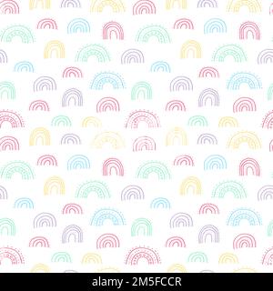 Süßes, nahtloses Muster mit Regenbogen Stock Vektor