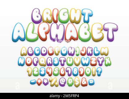 3D mehrfarbige Schriftart Stock Vektor