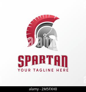 Einfacher und einzigartiger Spartan- oder Gladiator-Helm mit Haarbild grafisches Symbol Logo abstraktes Konzept Vektormaterial. Symbol im Zusammenhang mit Kriegersport Stock Vektor