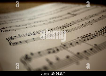 Piano Sheet Music Nahaufnahme Minuet in G Christian Petzold Stockfoto