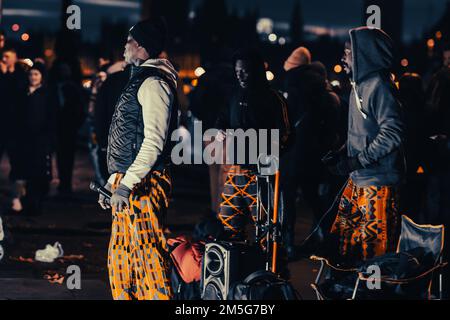 London Embankment und um den Trafalgar Square zu Weihnachten Stockfoto