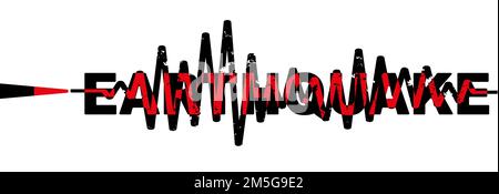 Erdbebenhintergrund. Seismogramm zur seismischen Messung. Stock Vektor