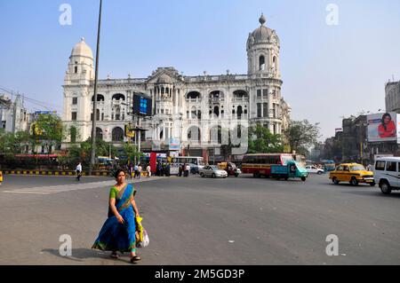 Das Metropolitan-Gebäude auf der Chowringhee Road in Kalkutta, Indien. Stockfoto