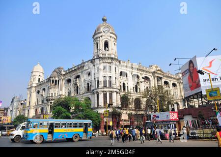 Das Metropolitan-Gebäude auf der Chowringhee Road in Kalkutta, Indien. Stockfoto