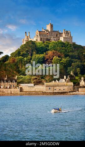 St. Michael's Mount Tidal Island, Mount's Bay, Cornwall, England, Großbritannien Stockfoto