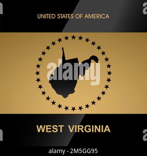 West Virginia als Kartenhintergrund Vektor Stock Vektor