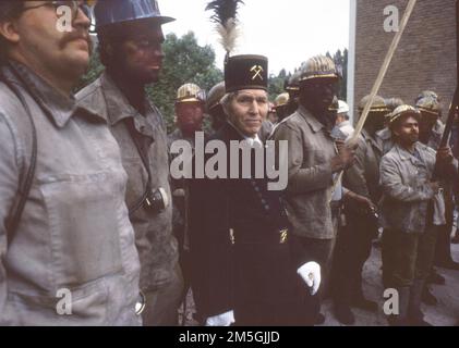 Energie) auf 24. 10. 1987, Luenen. Tausende von Bergleuten bei einer Demonstration der IGBE Mining Industrial Union Stockfoto