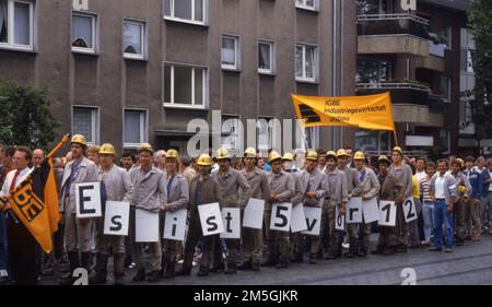 Energie) auf 24. 10. 1987, Luenen. Tausende von Bergleuten bei einer Demonstration der IGBE Mining Industrial Union Stockfoto