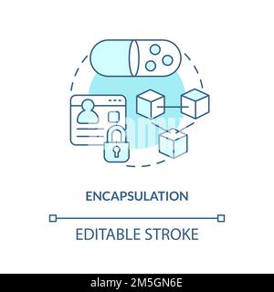 Verkapselung türkisfarbenes Konzeptsymbol Stock Vektor