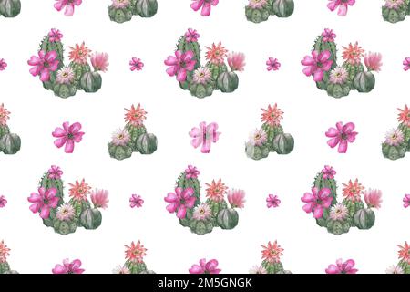 Nahtloses Blumenmuster. Blumen boho Hintergrund für Textil, Tapete und Geschenkpapier. Aquarell-Handzeichnung. Stockfoto
