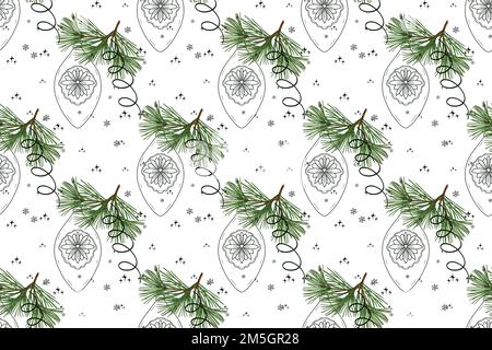 Nahtloses Blumenmuster. Blumen Weihnachtshintergrund für Textilien, Tapeten und Geschenkpapier. Aquarell-Handzeichnung. Stockfoto