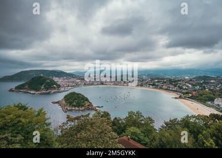 Panoramablick auf Donostia, San Sebastian, Baskenland, Spanien Stockfoto