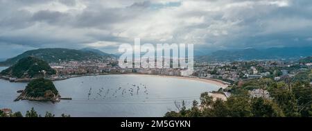 Panoramablick auf Donostia, San Sebastian, Baskenland, Spanien Stockfoto