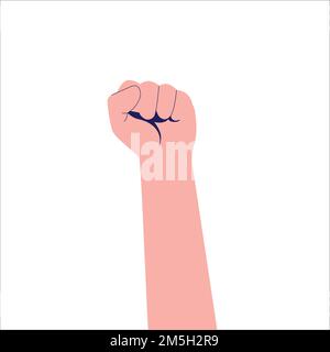Erhobene Faust. Symbol des revolutionären Protests Stock Vektor