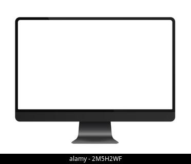 Trendy realistische dünne Rahmen Monitor Modell mit weißen Bildschirm isoliert Stock Vektor