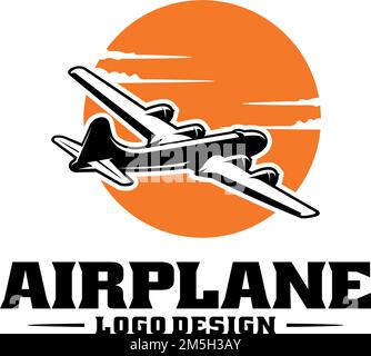 Eine Vektordarstellung eines Flugzeuglogos Stock Vektor