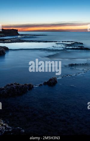 Sonnenaufgang am Cabo de Las Huertas, Alicante, Spanien Stockfoto