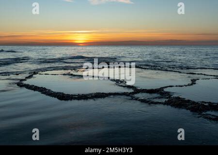 Sonnenaufgang am Cabo de Las Huertas, Alicante, Spanien Stockfoto