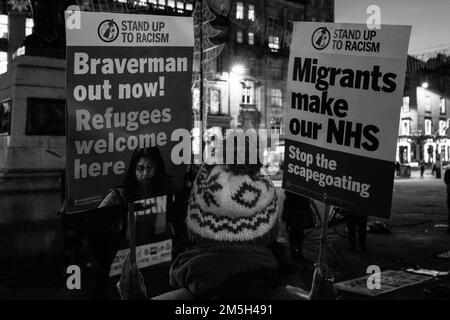 Bilder von Flüchtlingen Willkommensveranstaltung am George Square Glasgow Stockfoto