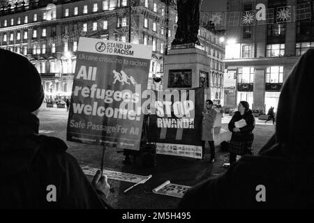 Bilder von Flüchtlingen Willkommensveranstaltung am George Square Glasgow Stockfoto