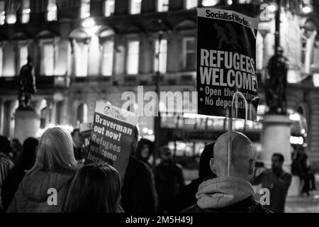 Bilder von Flüchtlingen Willkommensveranstaltung am George Square Glasgow Stockfoto