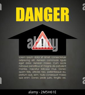 Gefahrenverhütung mit Zeichen- und Textvektor Stock Vektor