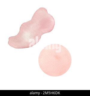 Abstrakte moderne Komposition. Hintergrund für Aquarellelemente. Handbemalte verschiedene transparente Formen in sanften Pastellfarben. Zeitgenössische Kunst illus Stockfoto