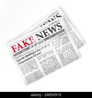 Fake News realistische Zeitung isoliert Vektor Illustration Stock Vektor