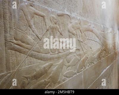 alten Ägypten Hieroglyphen auf dem Stein geschnitzt Stockfoto