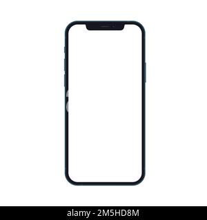 Ocean Blue neue Generation realistische Smartphone-Handy Mockup isoliert Stock Vektor