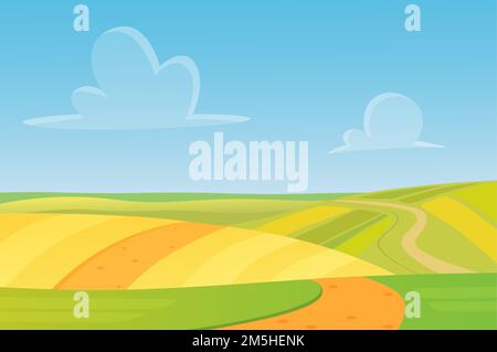 Wiese Cartoon Landschaft, tolles Design für alle Zwecke. Cartoon Vektorgrafik Stock Vektor