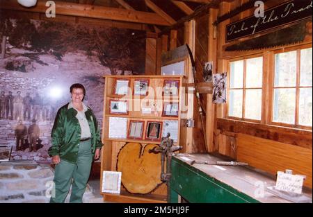 The Energy Loop: Huntington/Eccles Canyons Scenic Byway - Tools of the Trade in Stuart Guard Station. Ein USDA Forest Ranger präsentiert Tools of the Trade in der Stuart Guard Station. Standort: Utah Stockfoto