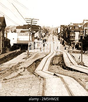 Union Street, San Francisco, nach dem großen Erdbeben 1906 Stockfoto