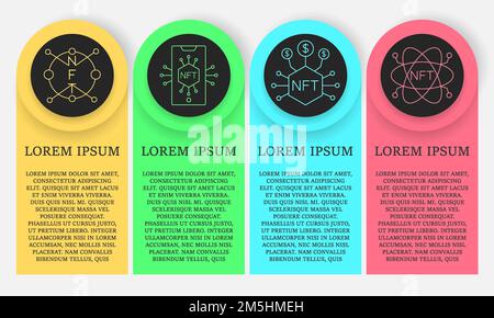 NFT-Vektor-Symbolkarte. Nicht-fungible Token. vector eps 10 Stock Vektor